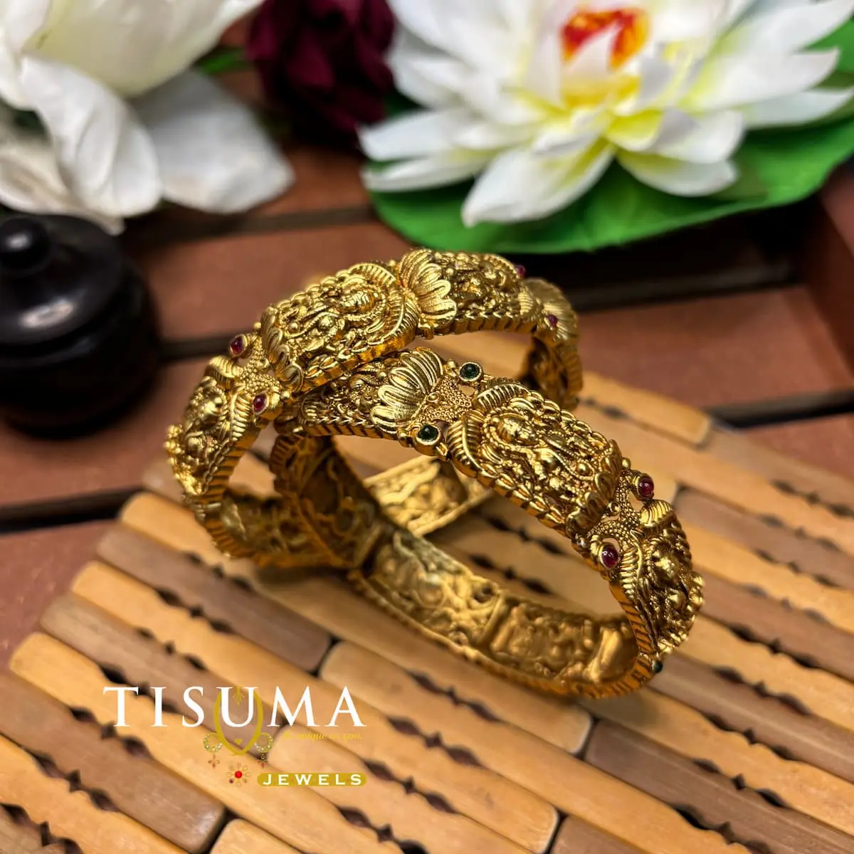 Antique Lakshmi Temple Kada Bangles